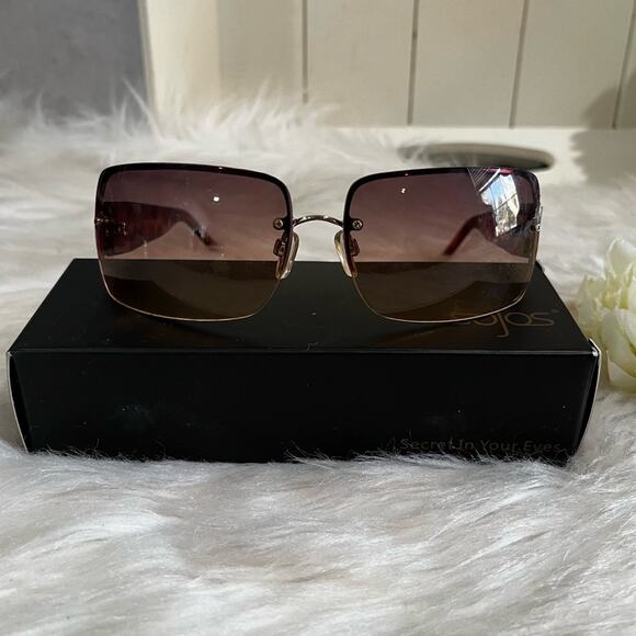 NEW Fantas-Eyes Y2K Rimless Square Oversized Tortoise Gradient Sunglasses NWOT - Picture 8 of 16